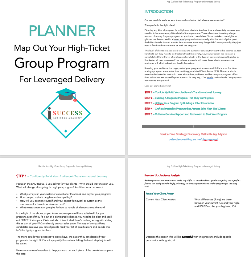 iSuccess group program planner